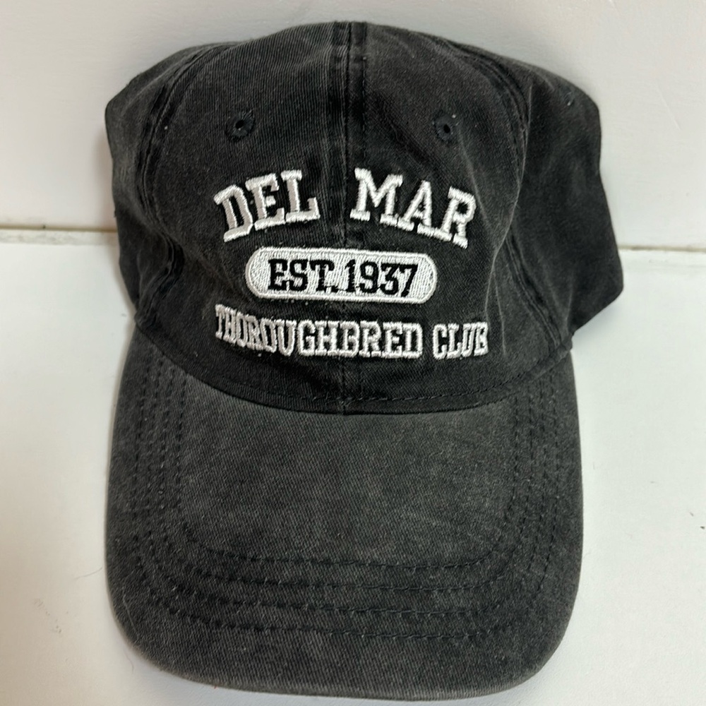 Del Mar Thoroughbred Club Est. 1937 Distressed Washed Denim Hat Cap
